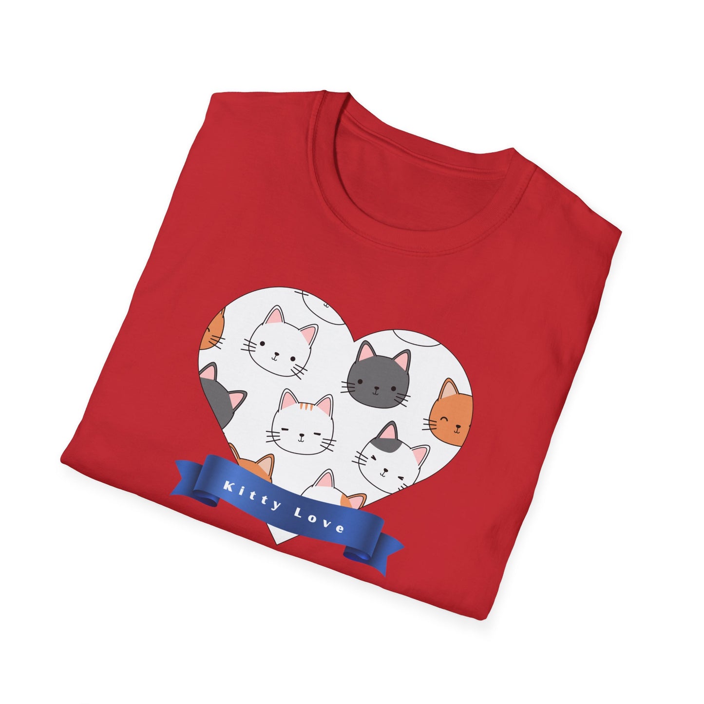 Cat Faces Unisex T-Shirt with Kitty Love Graphic