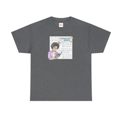 Journal Tee - Write Your Own Story, Black Woman Writing Graphic