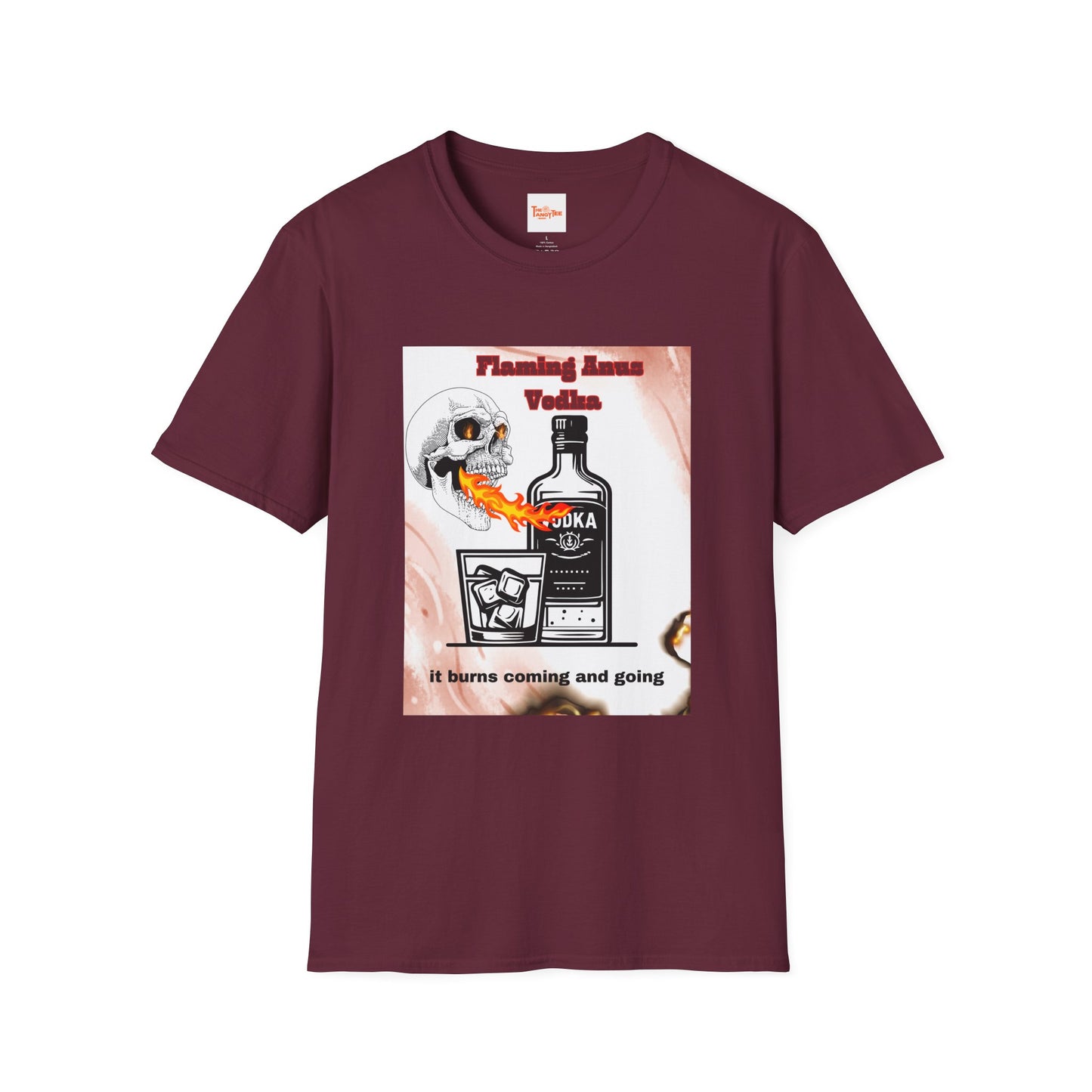 Flaming Anus Vodka Graphic Unisex T-Shirt