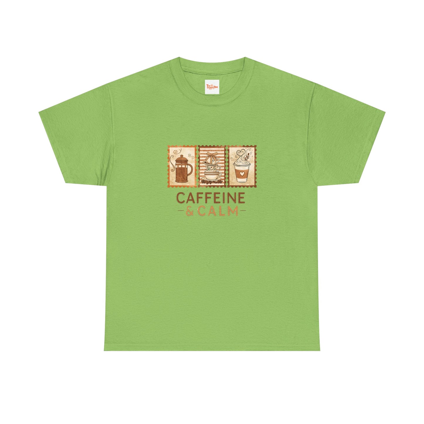 Caffeine & Calm Coffee Tee — French Press Graphic T-Shirt