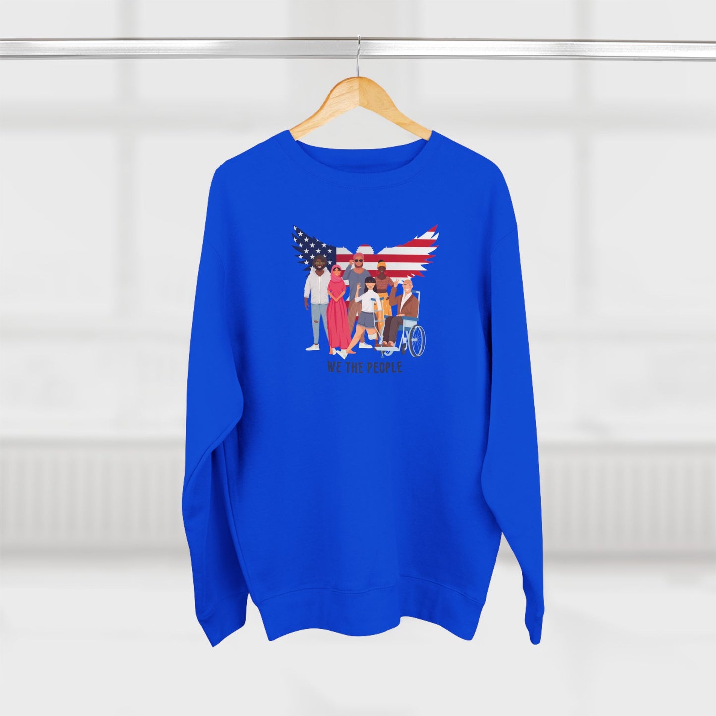 We the People Unisex Crewneck Sweatshirt American Flag Eagle Graphic