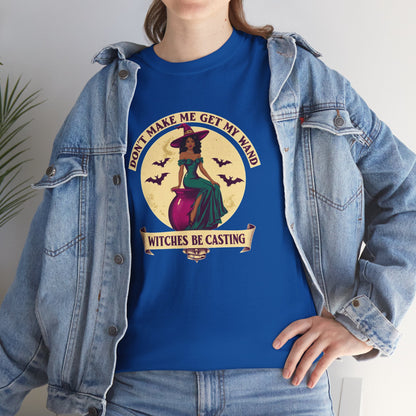 Witches Be Casting Tee — Vintage Witch Halloween T‑Shirt