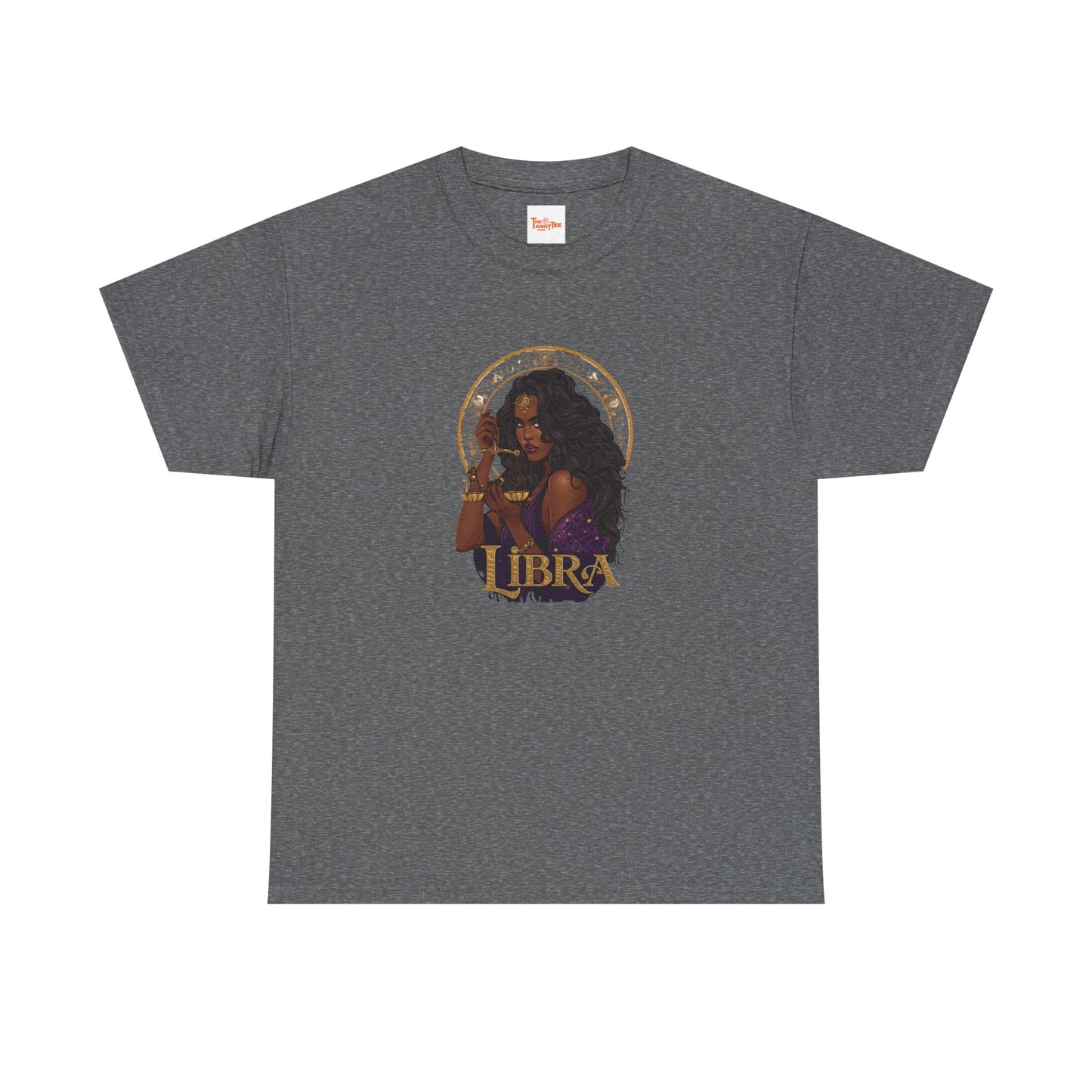 Libra Art Nouveau Tee — African American Woman with Scales Zodiac Shirt