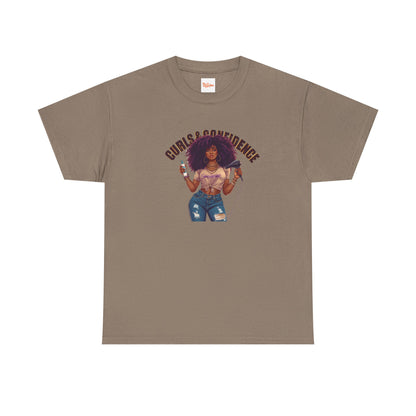 Graphic Tee - Curls and Confidence Black Woman Design