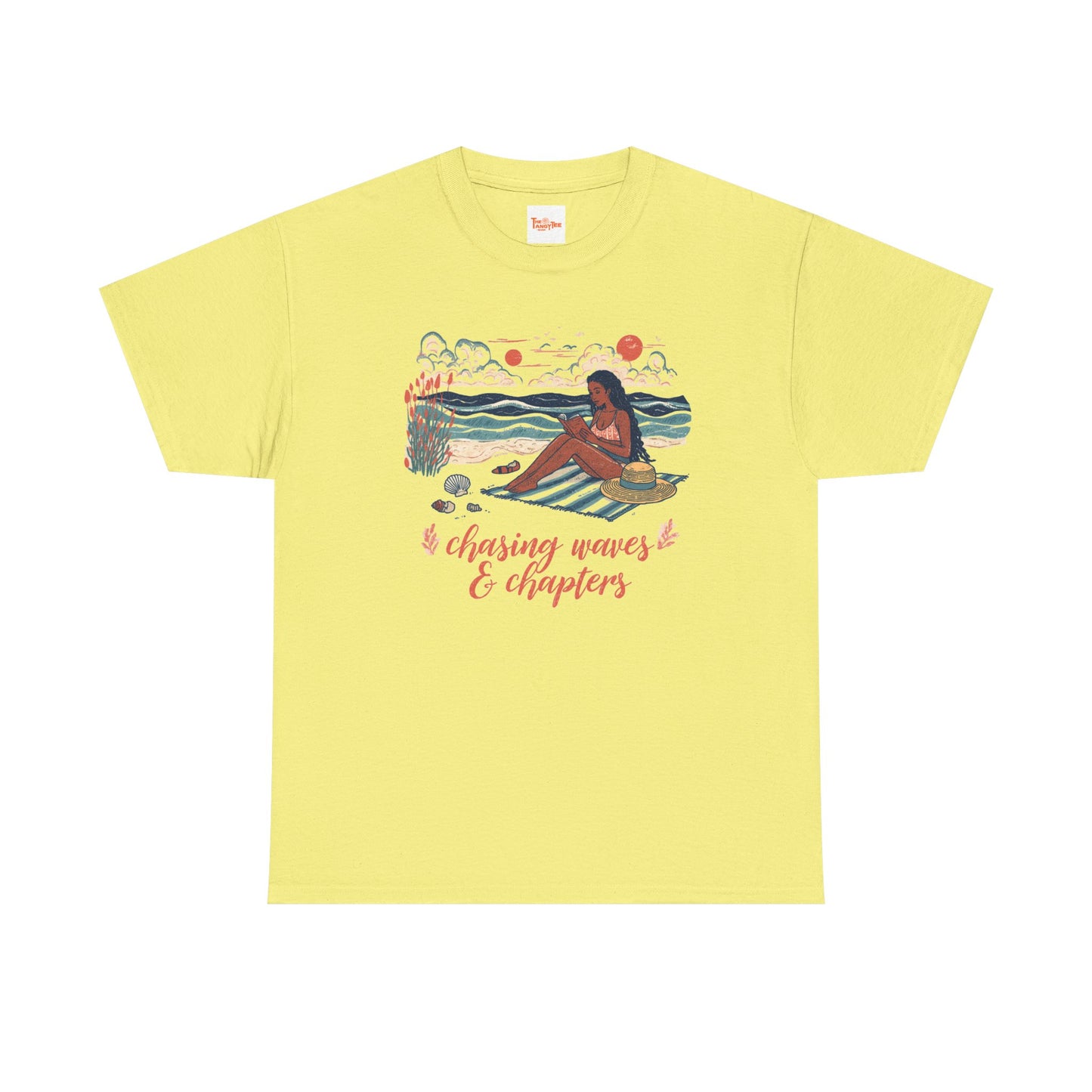 Surfing Sketch Tee — "Chasing Waves & Chapters" Beach Graphic T-Shirt