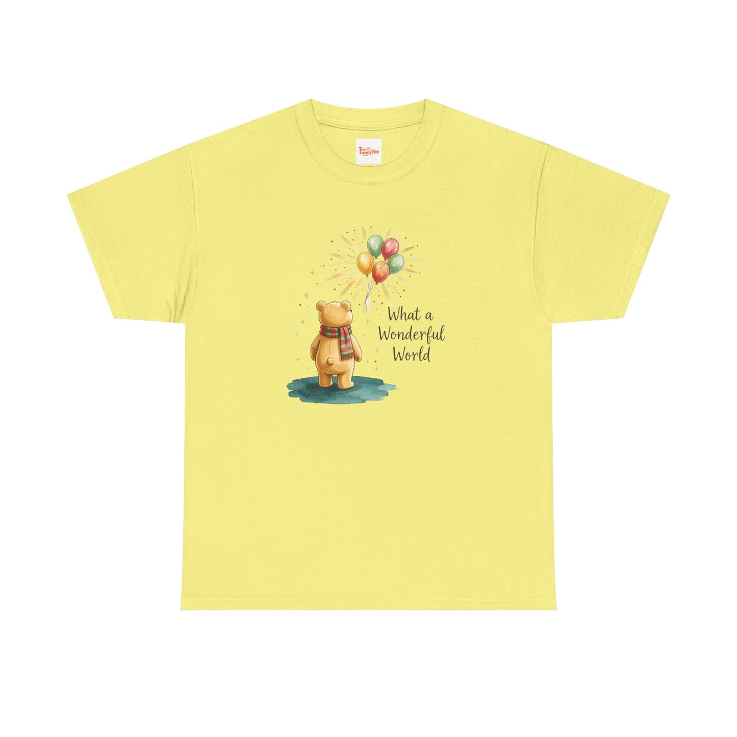 What a Wonderful World Teddy Bear T-Shirt — Balloon Sun Graphic