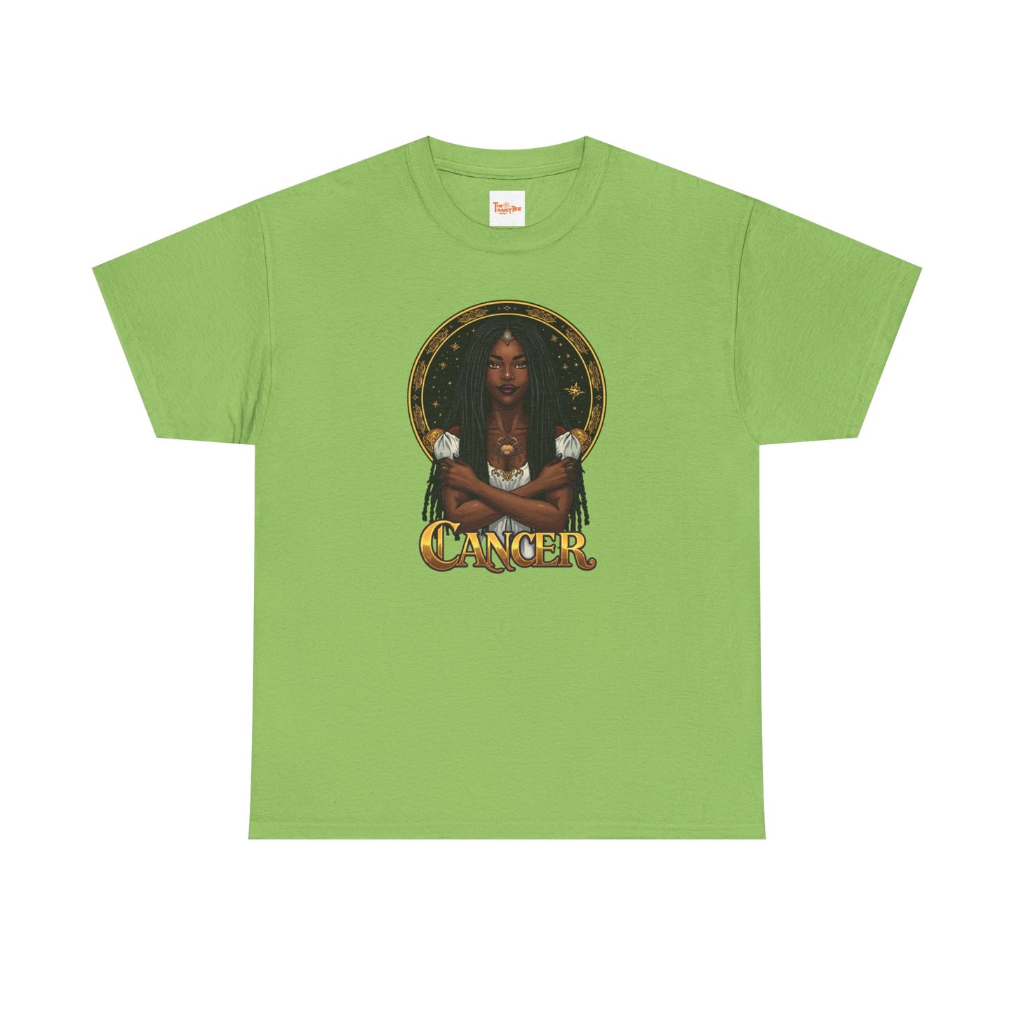 Cancer Zodiac T-Shirt — Art Nouveau African American Woman with Crab Graphic