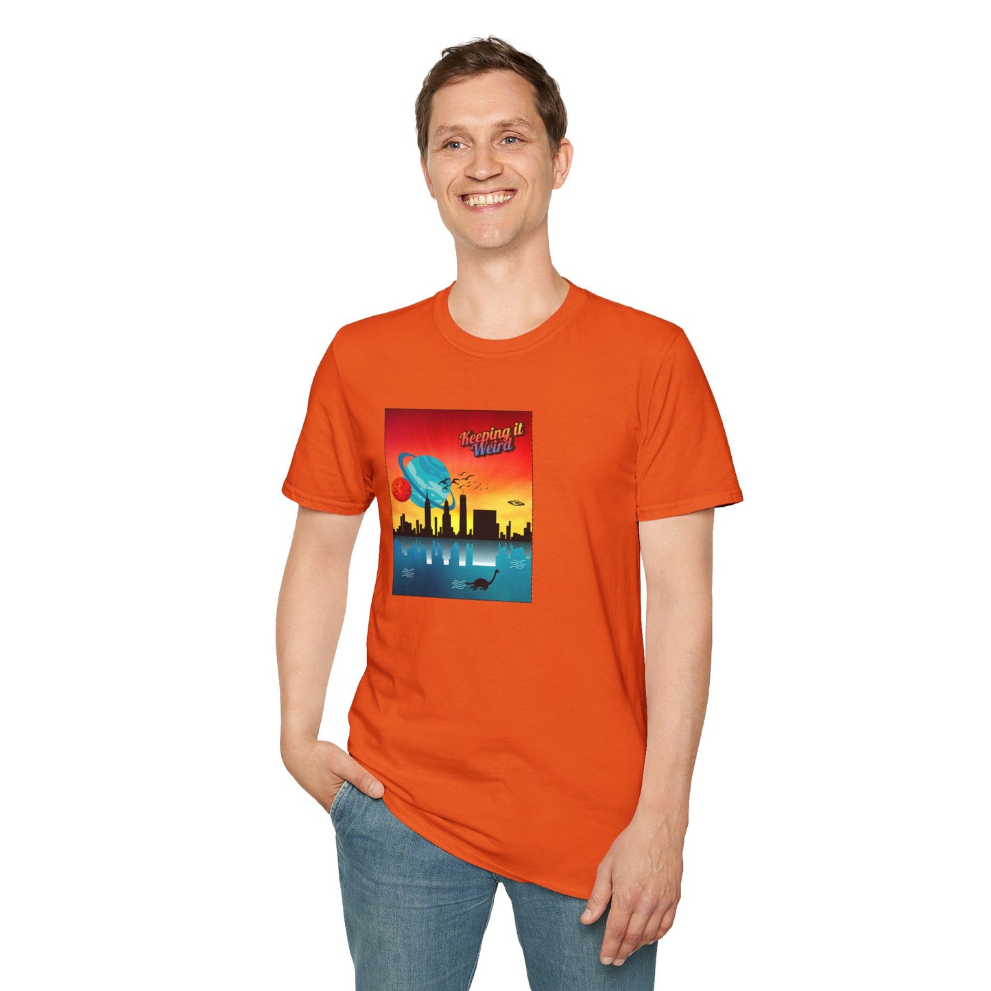 Alien Cityscape Unisex T-Shirt - Keeping it Weird Graphic Tee