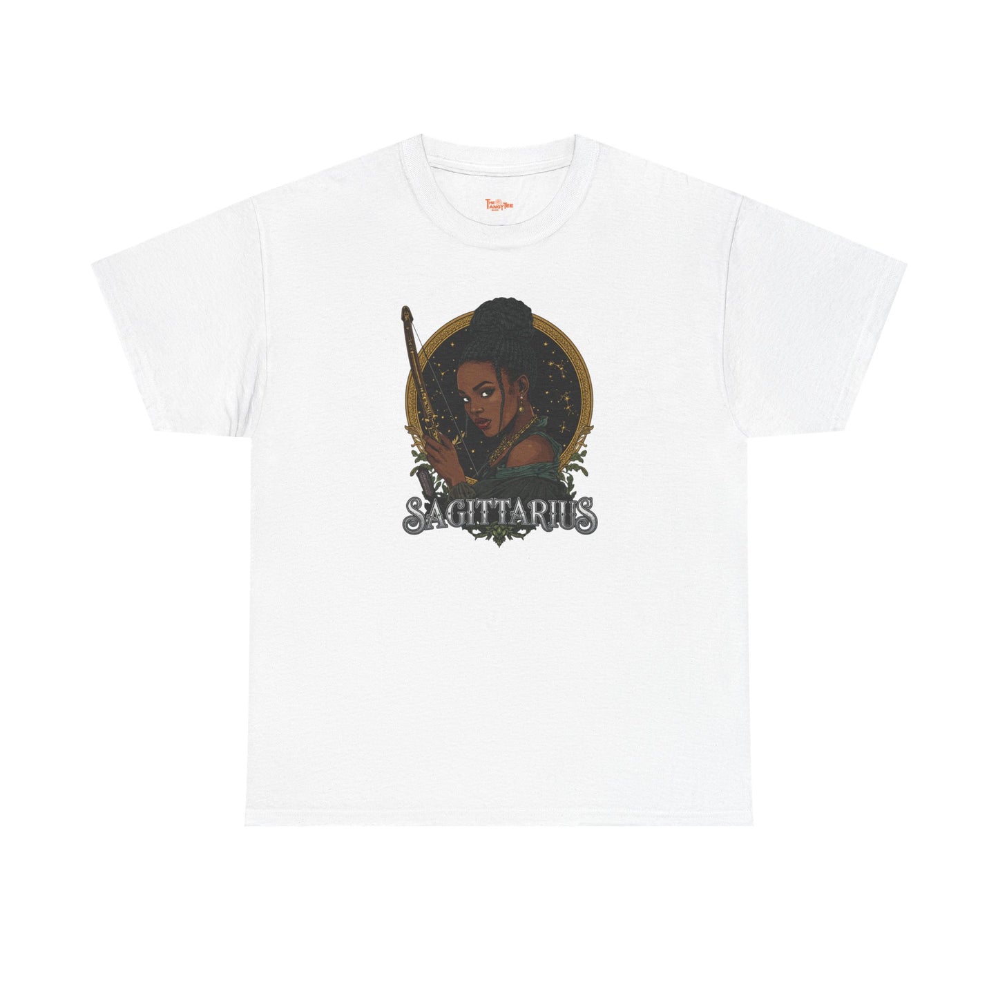 Sagittarius Art Nouveau Tee — African American Archer Zodiac Graphic