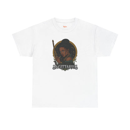 Sagittarius Art Nouveau Tee — African American Archer Zodiac Graphic