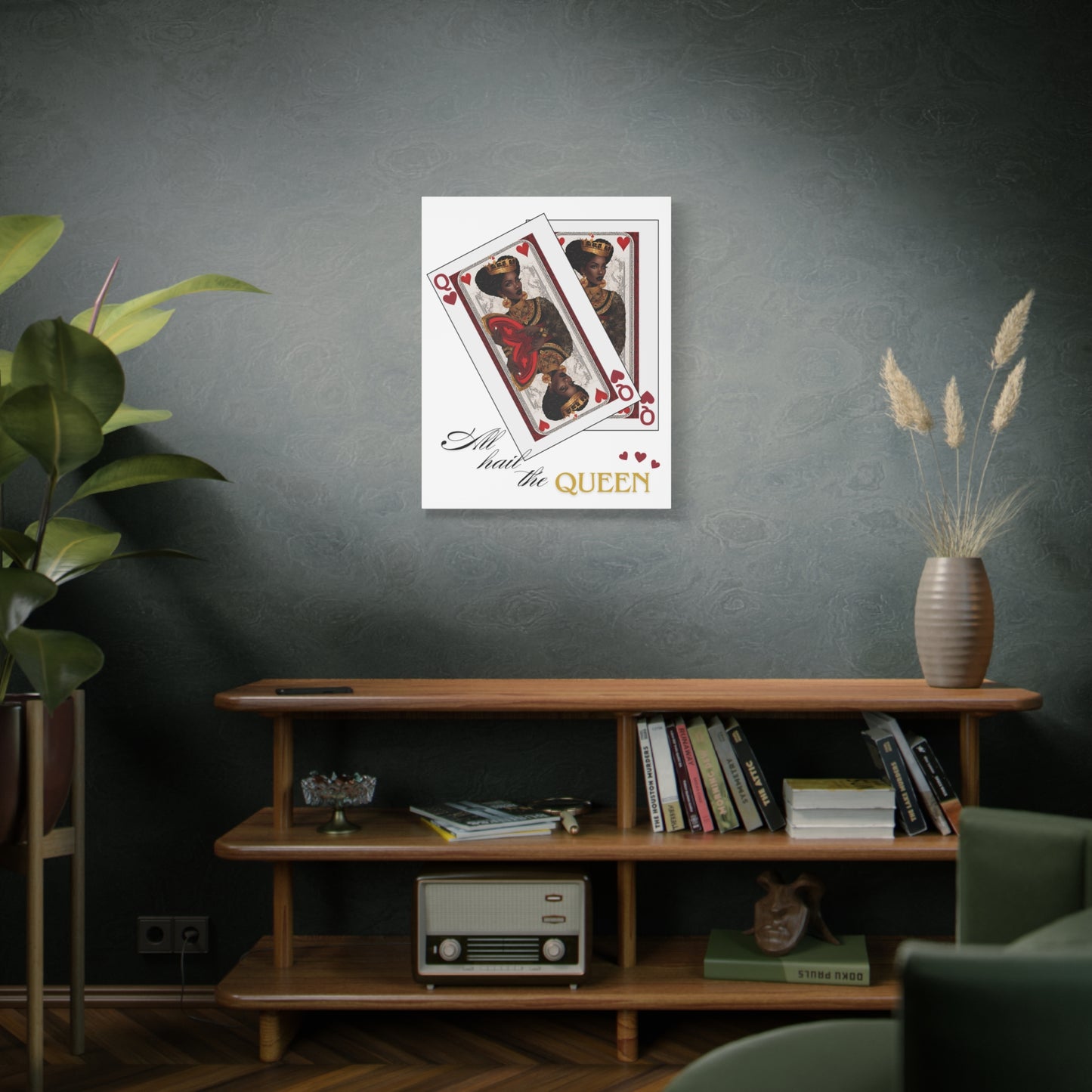 Canvas Print, Queen of Hearts Playing Card Graphic