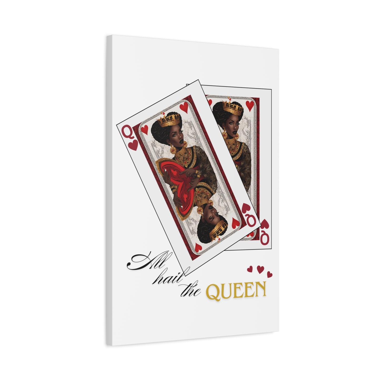 Canvas Print, Queen of Hearts Playing Card Graphic
