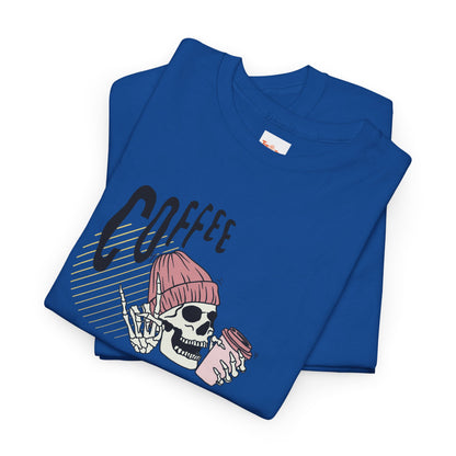 Coffee Please Skeleton T-Shirt — Skeleton Holding Coffee Graphic Tee