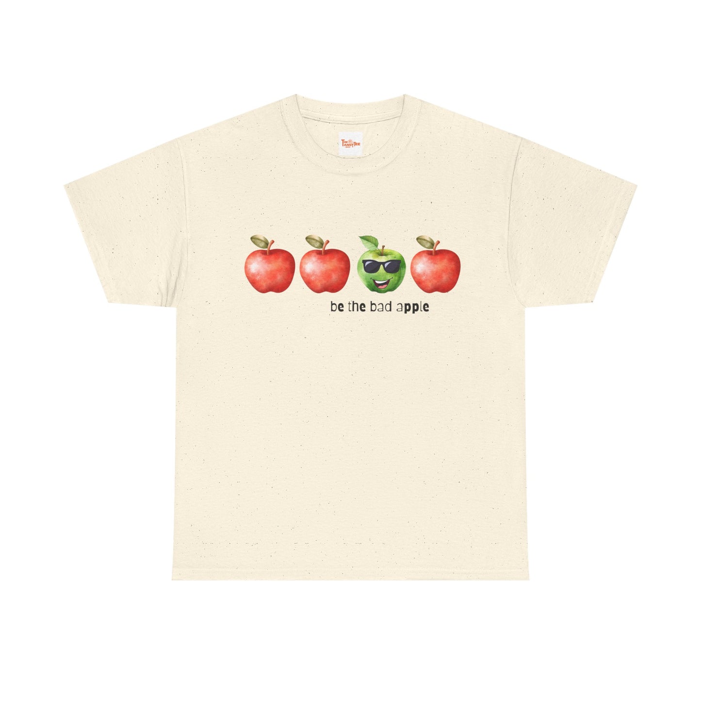 Graphic Unisex Tee - Be the Bad Apple, Three Red Apples and One Green Apple with Sunglasses