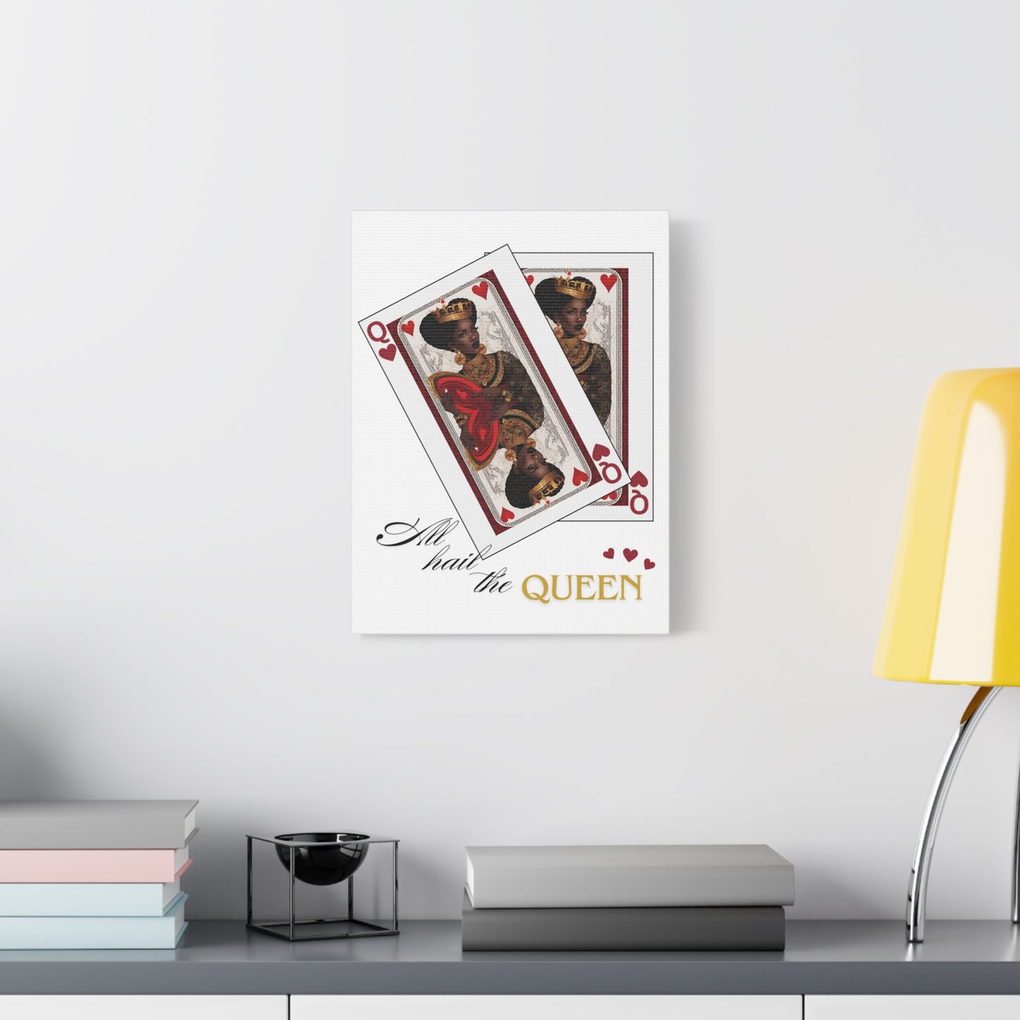 Canvas Print, Queen of Hearts Playing Card Graphic