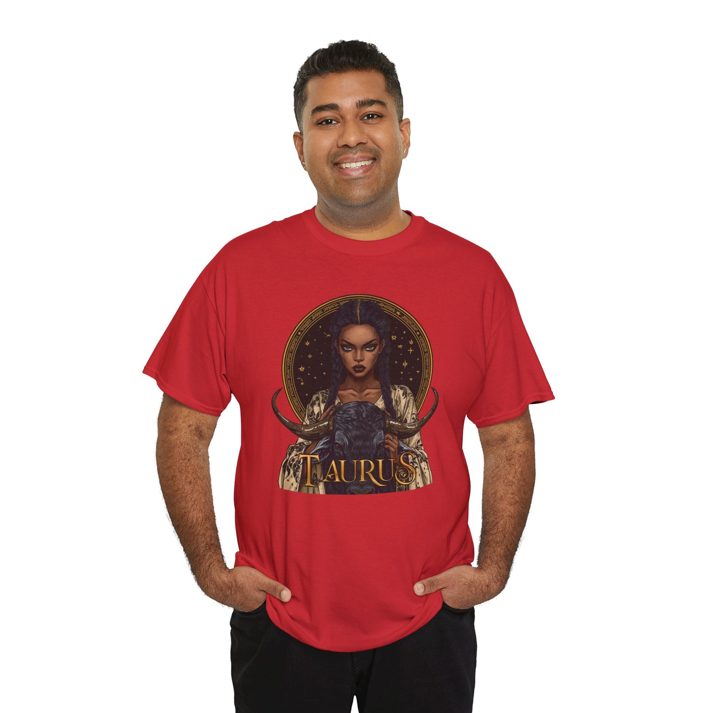 Taurus Art Nouveau Tee — African American Woman & Bull Zodiac Graphic