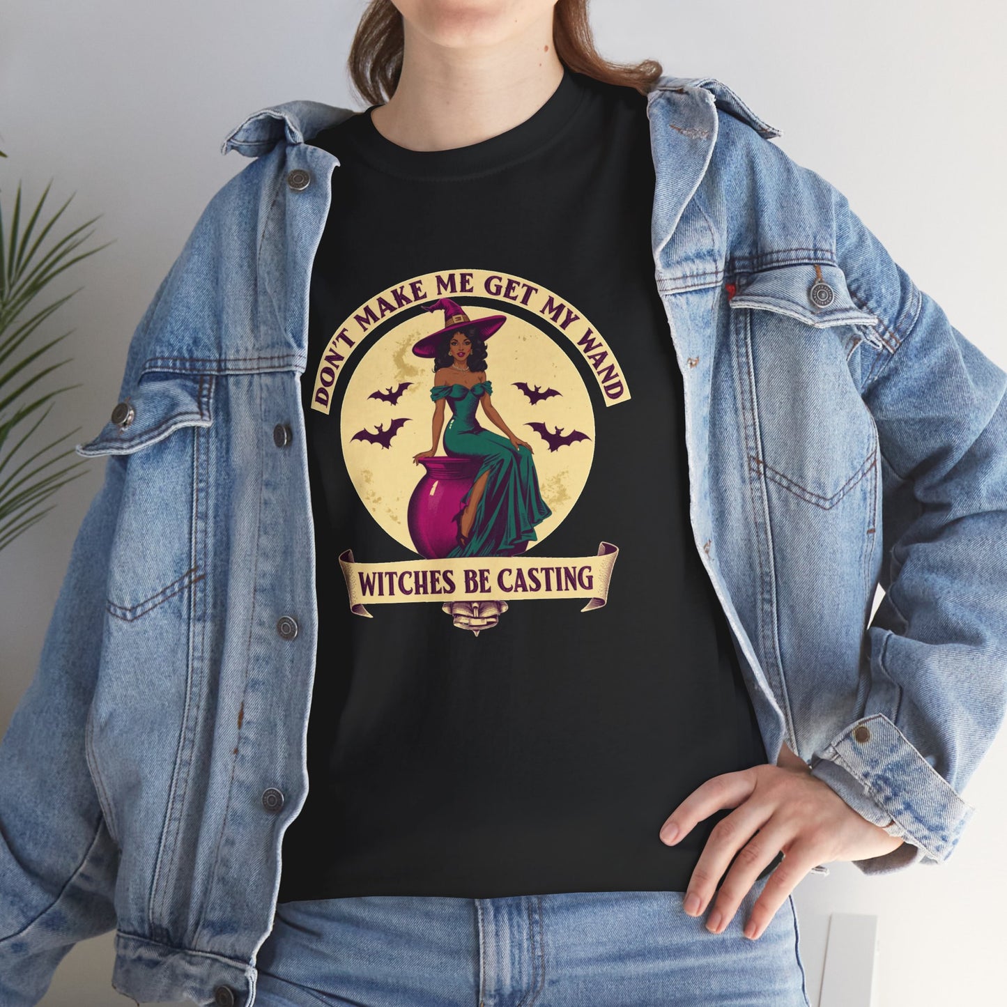 Witches Be Casting Tee — Vintage Witch Halloween T‑Shirt