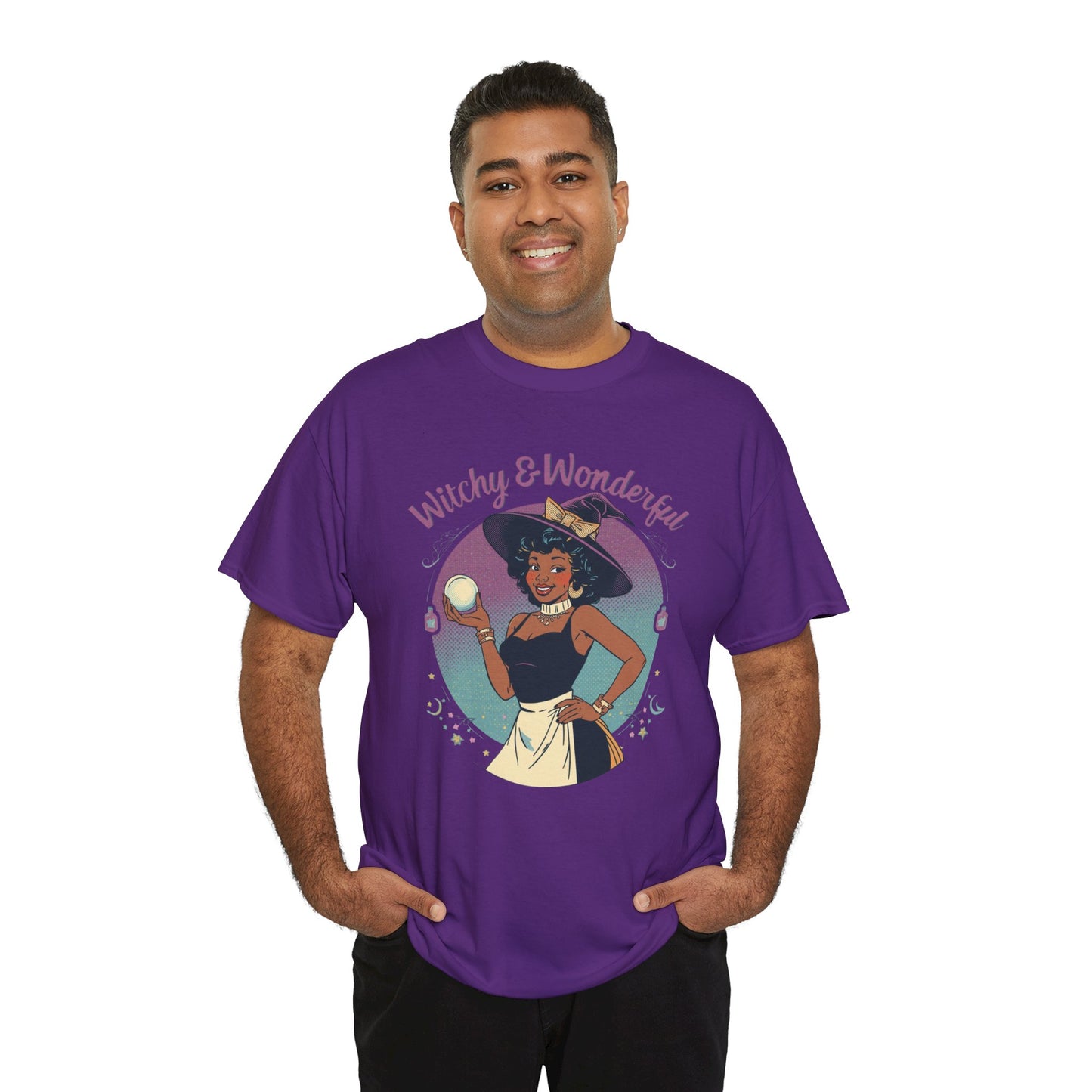 Witchy and Wonderful African American Witch T-Shirt — Crystal Ball Graphic