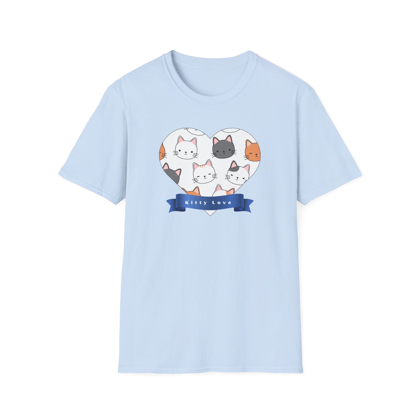 Cat Faces Unisex T-Shirt with Kitty Love Graphic