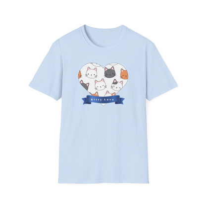 Cat Faces Unisex T-Shirt with Kitty Love Graphic