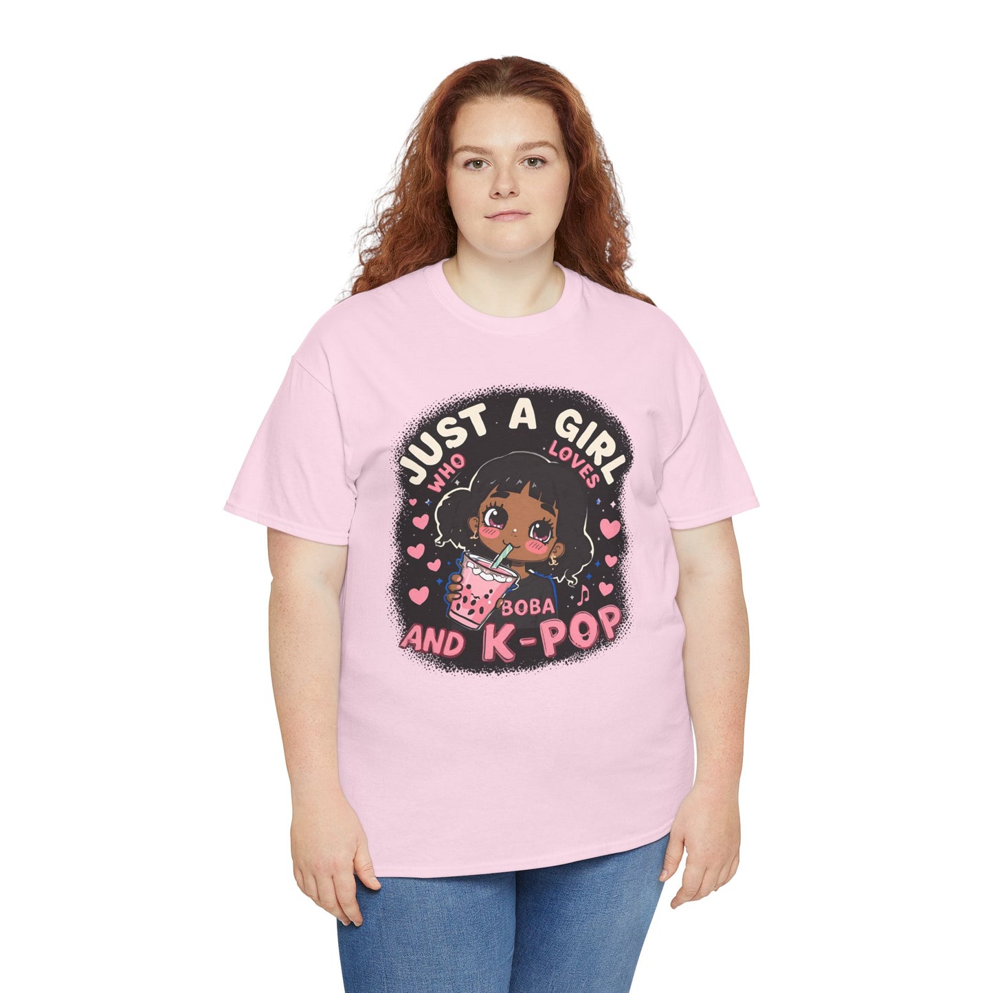 Afro Anime Woman Sipping Tea - Boba & K-Pop Lover Graphic Art