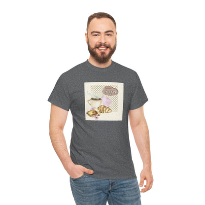 The Best Coffee Tee — Cup & Croissant Graphic T-Shirt