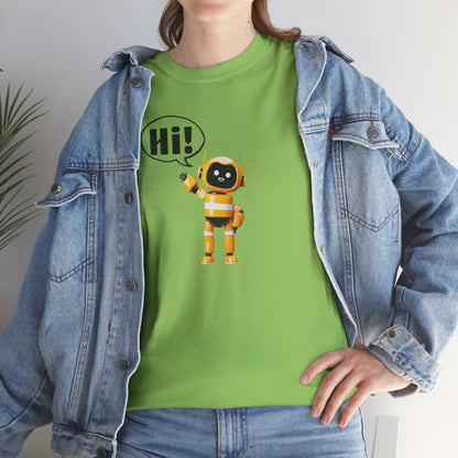 Robot Hi Graphic Tee, Unisex Cotton Tee