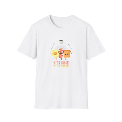 Breakfast Dance Unisex T-Shirt with Egg, Bacon, and Toast Graphic