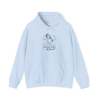 Positive Vibes No Doubt Sweatshirt - African American Woman Relaxing with Wine & Flowers