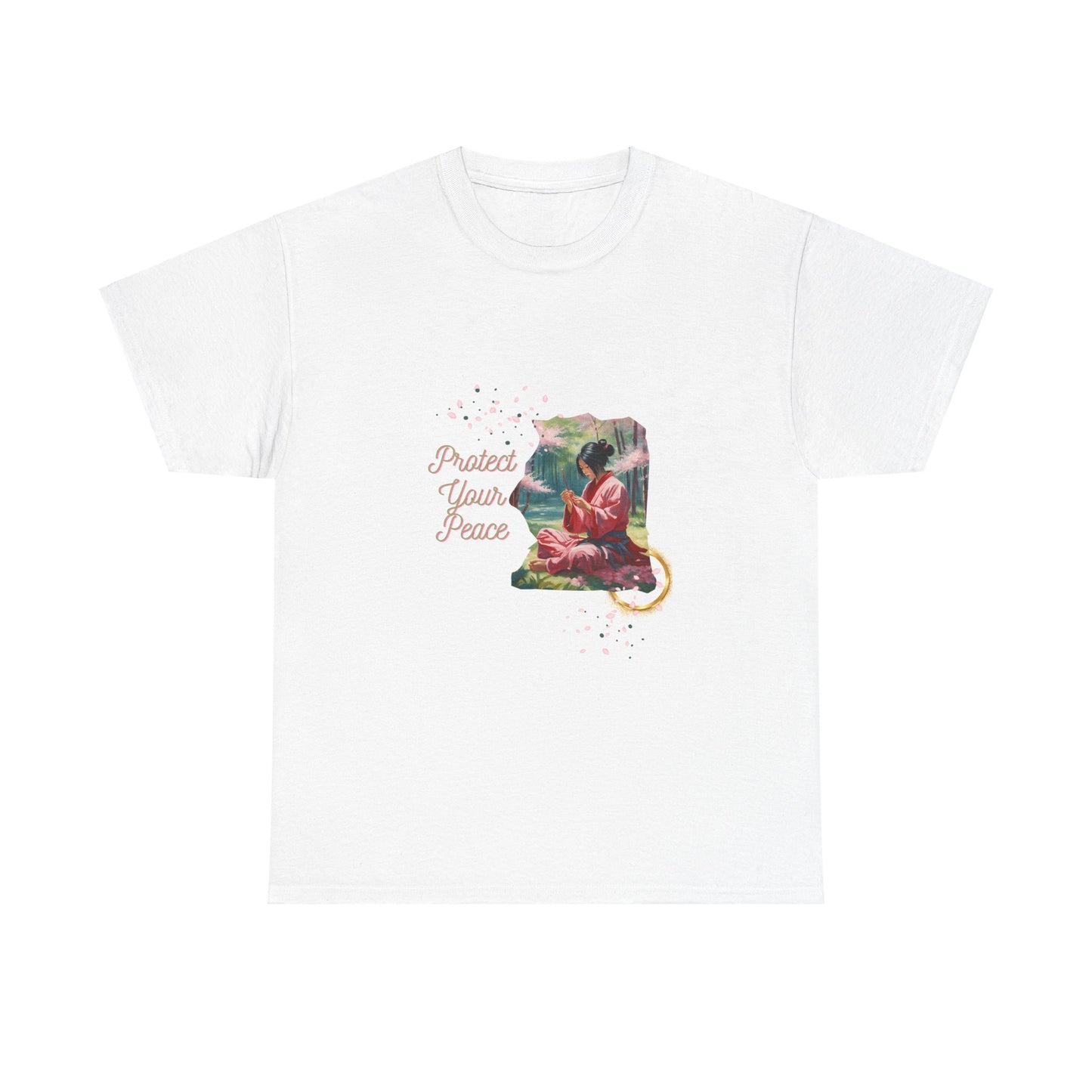 Protect Your Peace Unisex Tee - Woman Kneeling in Forest Graphic