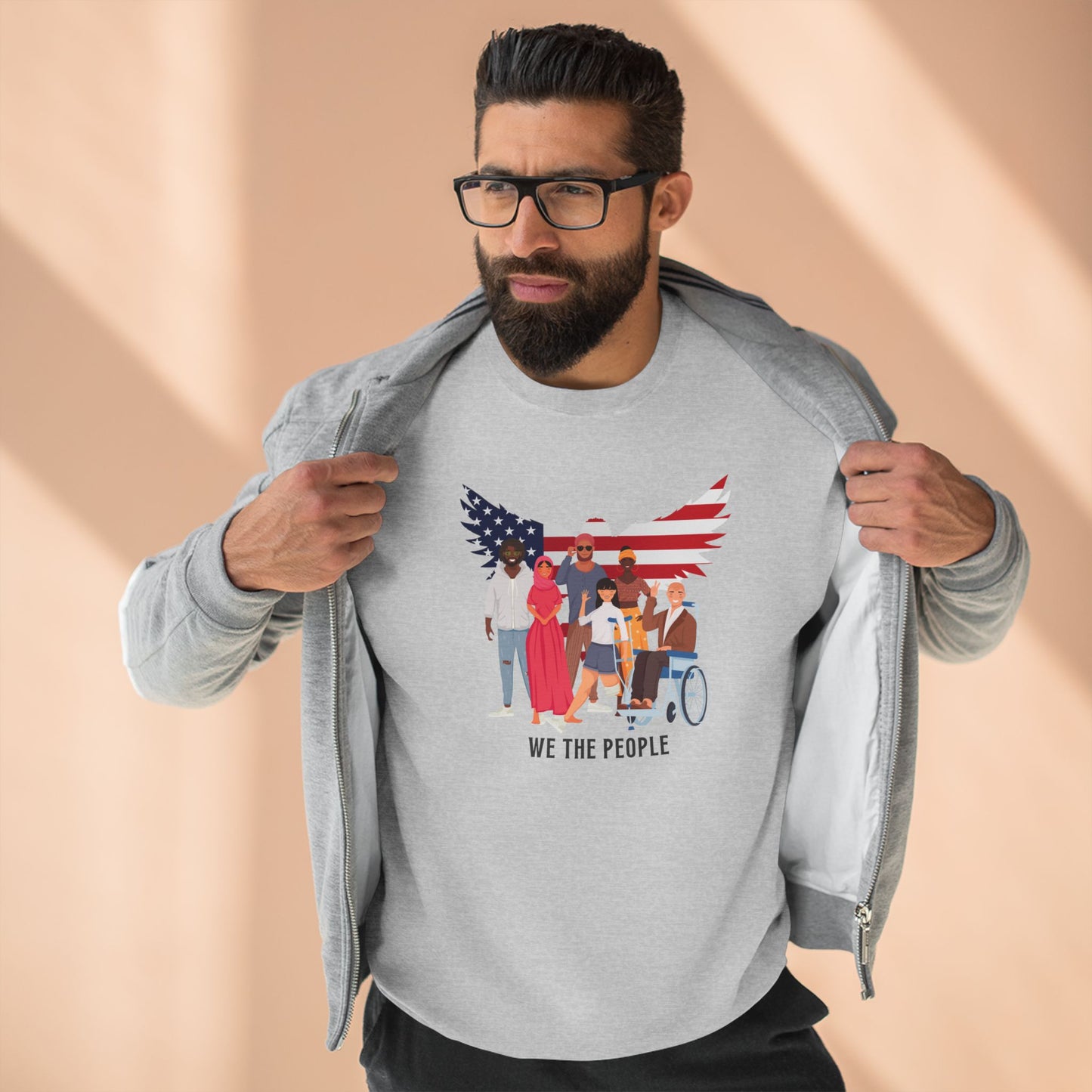 We the People Unisex Crewneck Sweatshirt American Flag Eagle Graphic