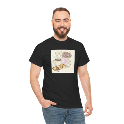 The Best Coffee Tee — Cup & Croissant Graphic T-Shirt