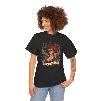 Gen X Rebel T-Shirt — African American Woman with Guitars & Roses Graphic