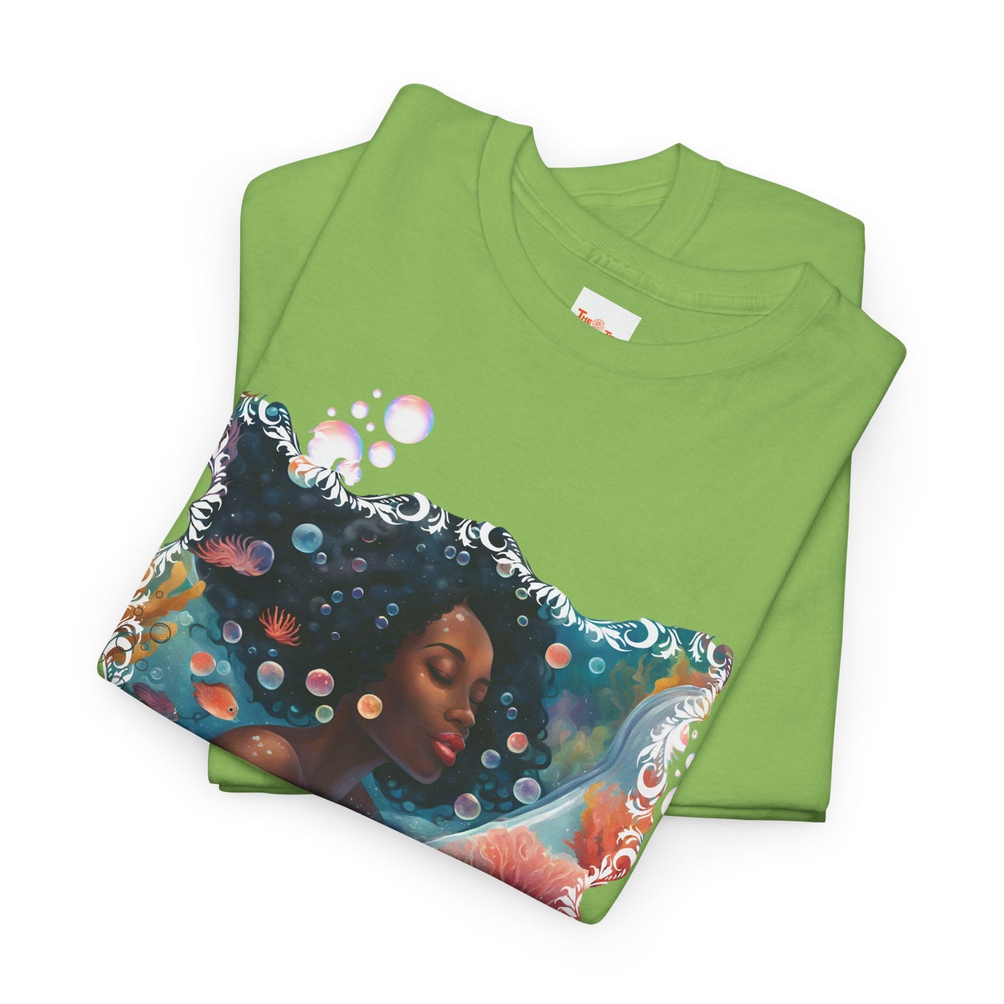 Just Breathe Unisex Tee - Graphic of Black Woman in the Bath