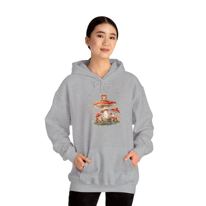 Mushroom Bunny Hoodie — Red-Capped Mushroom Graphic Sweatshirt