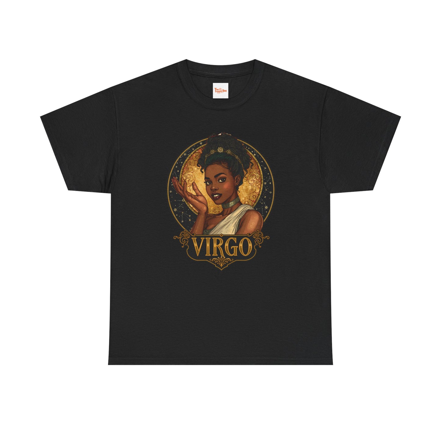 Virgo Art Nouveau Tee — African American Woman Celestial Zodiac Graphic