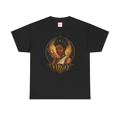 Virgo Art Nouveau Tee — African American Woman Celestial Zodiac Graphic