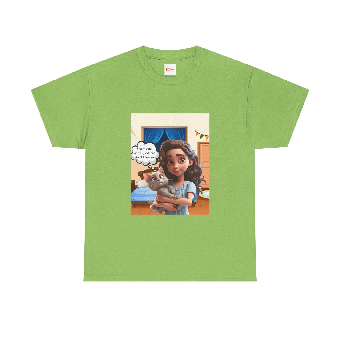 Graphic Little Girl Holding Kitten Unisex Tee