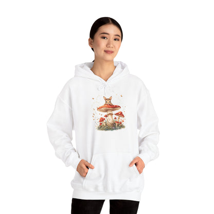Mushroom Bunny Hoodie — Red-Capped Mushroom Graphic Sweatshirt