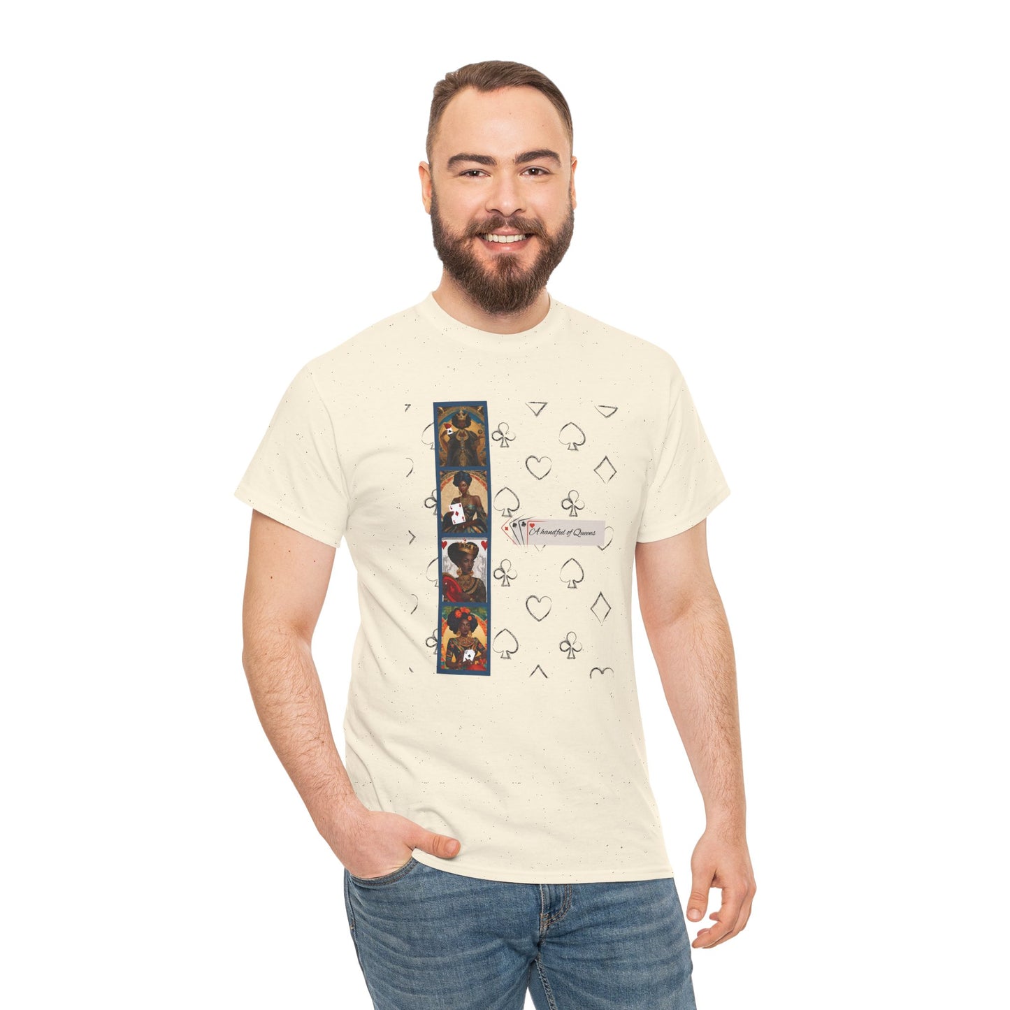 Graphic Tee - A Handful of Queens Black Women Playing Cards Design