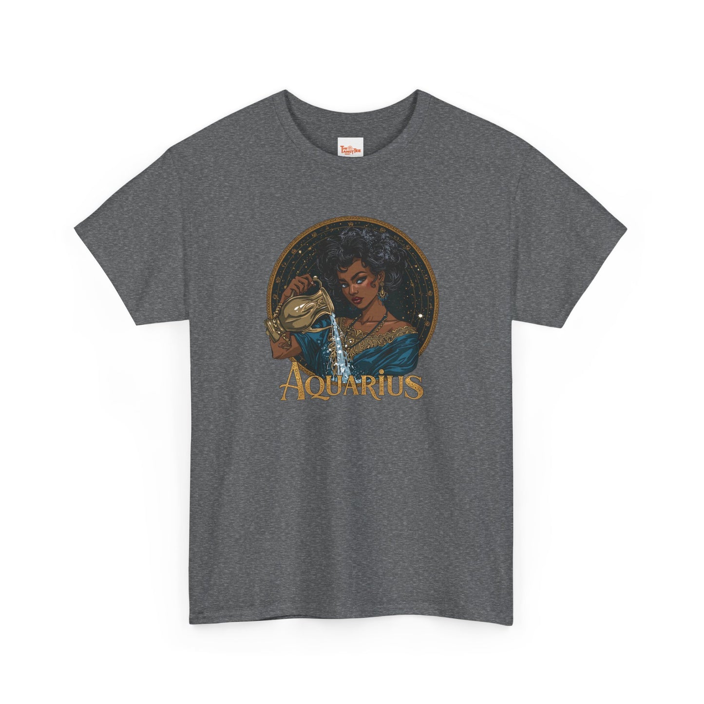 Aquarius Art Nouveau Tee — African American Woman Pouring Water Zodiac Graphic