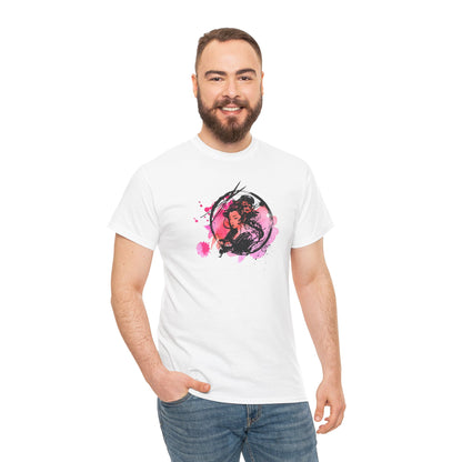 Geisha Graphic Tee — Pastel Pink Japanese-Inspired Shirt