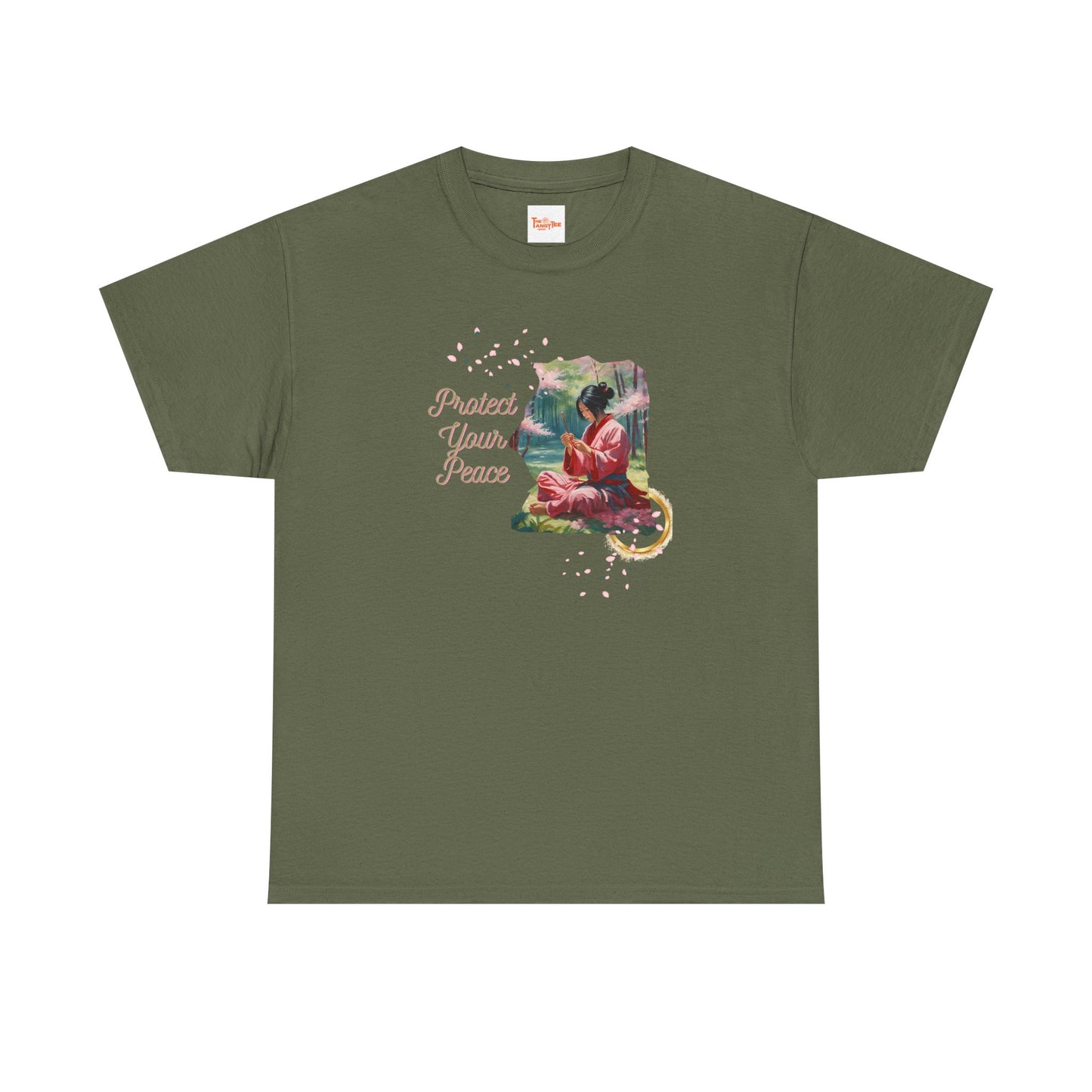 Protect Your Peace Unisex Tee - Woman Kneeling in Forest Graphic