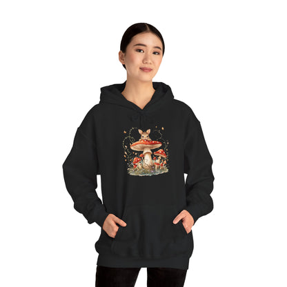 Mushroom Bunny Hoodie — Red-Capped Mushroom Graphic Sweatshirt