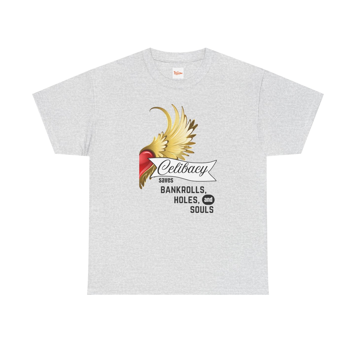 Celibacy Saves Unisex Tee with Heart Wings Graphic