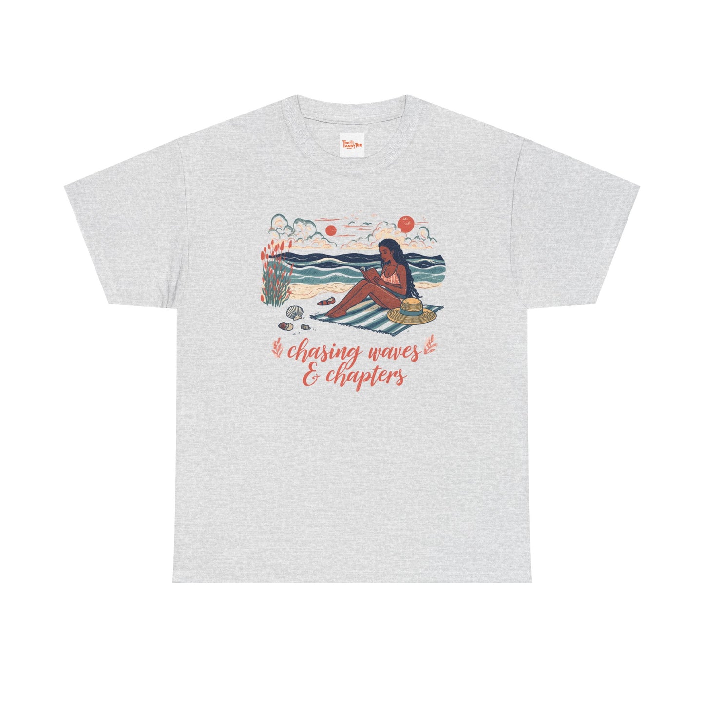 Surfing Sketch Tee — "Chasing Waves & Chapters" Beach Graphic T-Shirt
