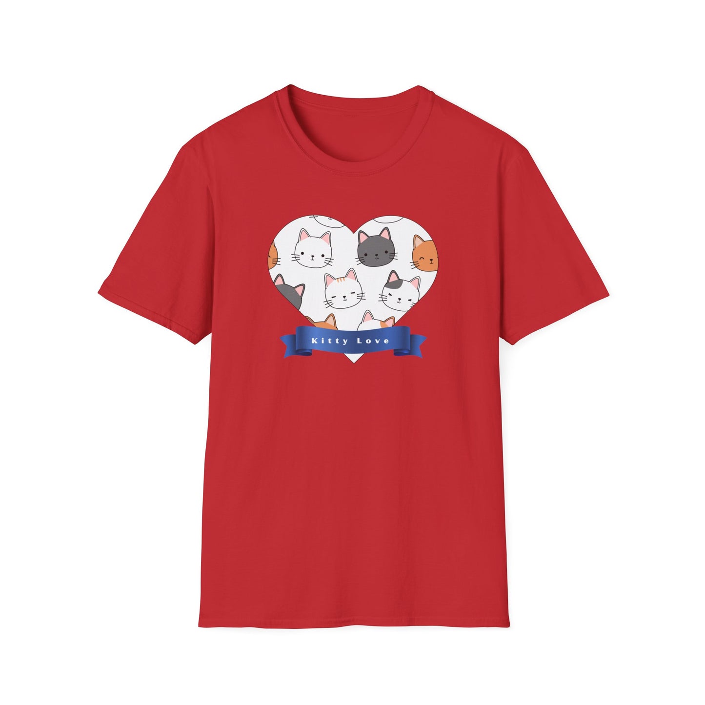 Cat Faces Unisex T-Shirt with Kitty Love Graphic