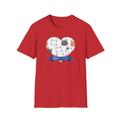 Cat Faces Unisex T-Shirt with Kitty Love Graphic