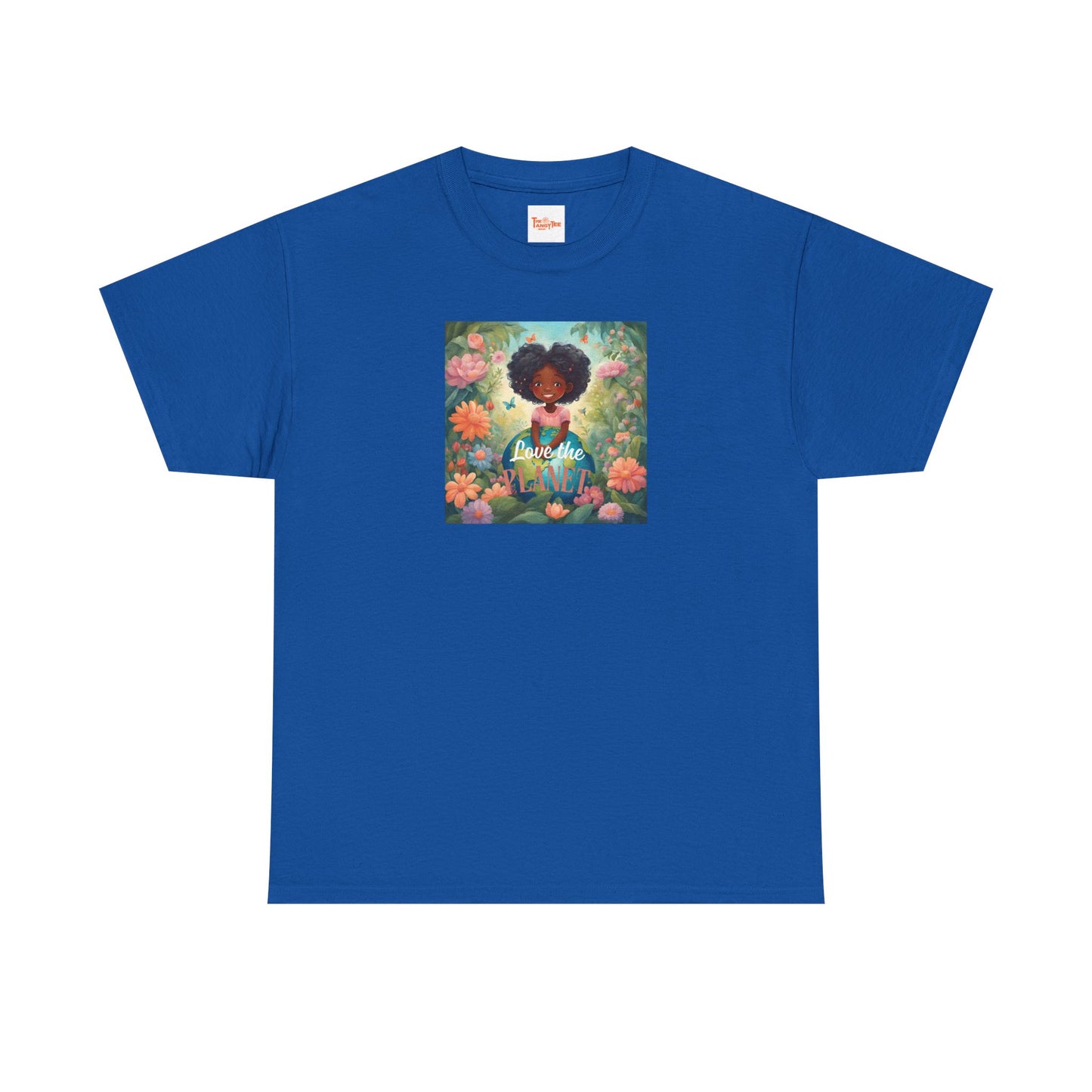 Graphic Tee Love the Planet Little Black Girl Holding Globe