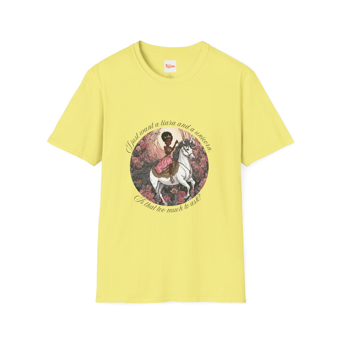 Unisex T-Shirt Black Princess on a Unicorn